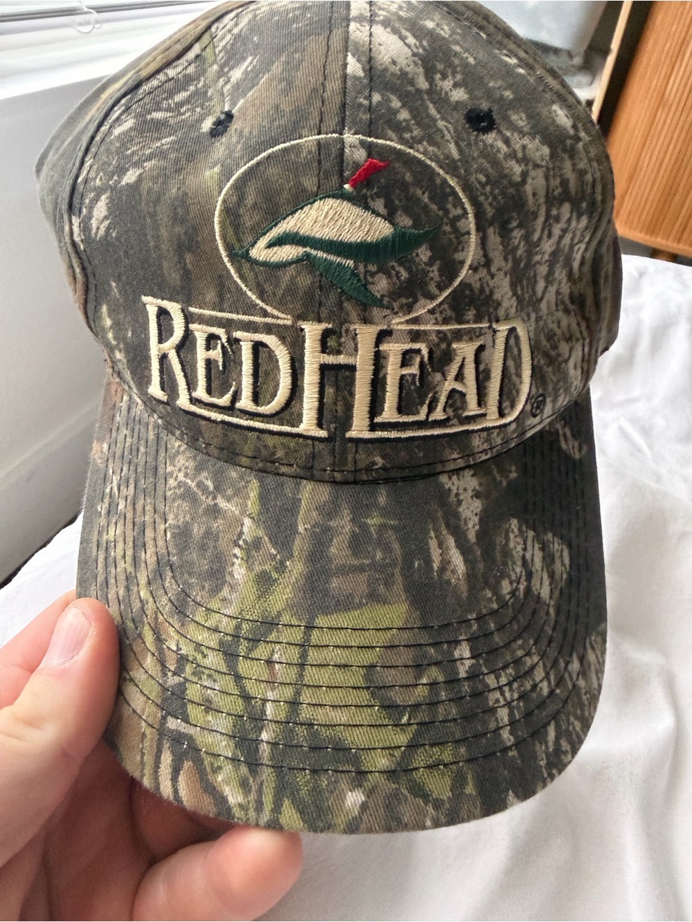 RedHead Camo Cap with Embroidered Logo - Green/Brown